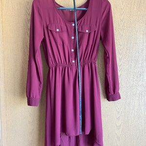 Maroon High-Low Dress